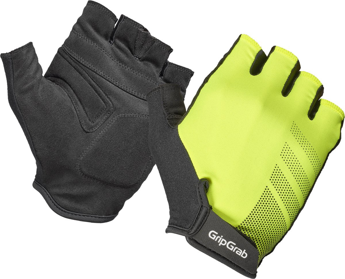 Gripgrab - ride rc lite korte vinger zomer fietshandschoenen met padding - geel hi-vis - unisex - maat xl