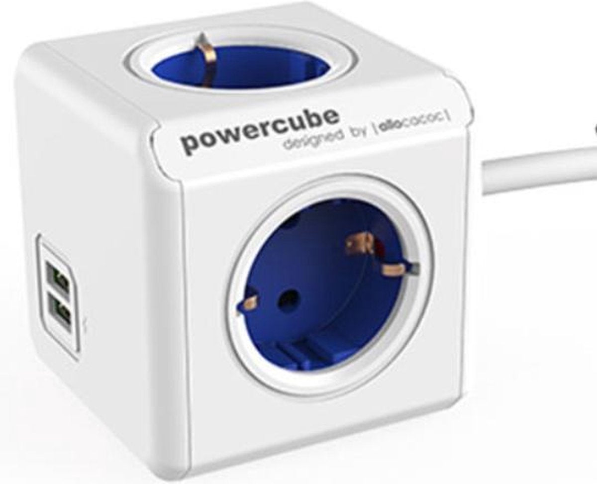 Steckdosenleiste Allocacoc Powercube weiß blau