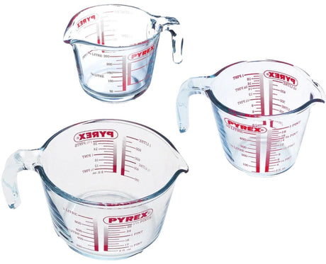 Pyrex-Messbecher, 3er-Set - | klassisches Vorbereitungsgeschirr