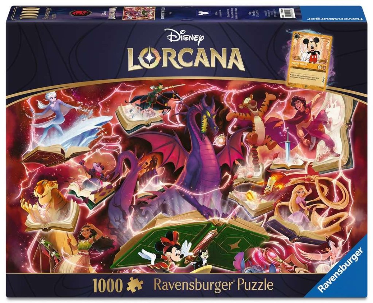 Ravensburger Disney Lorcana Puzzle Glimmers of the Realm: Ruby (1000 Teile).
