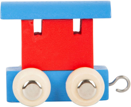 Small Foot - Holzbuchstaben-Eisenbahnwagen rot blau - 12 Stück