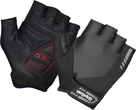 Gripgrab - Progel gepolsterte Kurzfinger-Sommer-Fahrradhandschuhe Fahrradhandschuhe mit Polsterung - Schwarz - Unisex - Größe L