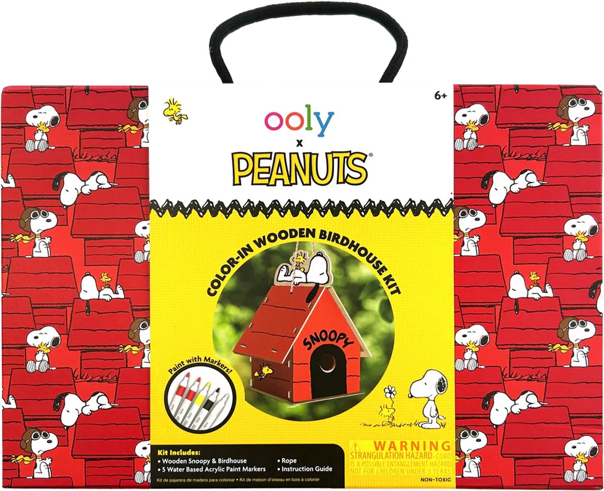 Ooly - x Erdnüsse - d.i.y. Snoopy-Vogelhaus aus Holz + 5 Acrylfarben-Marker
