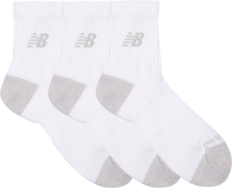 New Balance Active QTR Socken 3er-Pack Unisex-Sportsocken – Weiß