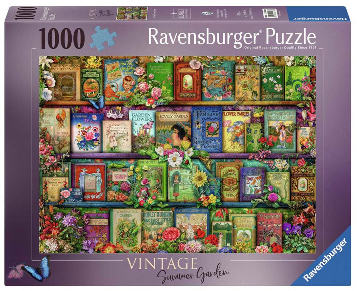 Ravensburger Puzzle Vintage Gartenbücher, 1000 Teile.