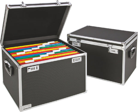 Leitz großer Aufbewahrungskoffer A4 – für 30 Hängeregister – Aluminium – Schwarz