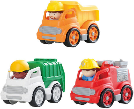 Playgo Arbeitsfahrzeuge mit Figuren Spielset – 6-teilig.
