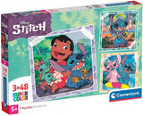 Clementoni Jigsaw Puzzle Super Color Square Disney Stich, 3x48st.