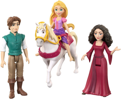 Mattel Disney Princess Rapunzel Charakterset mit 3 kleinen Puppen und Pferd