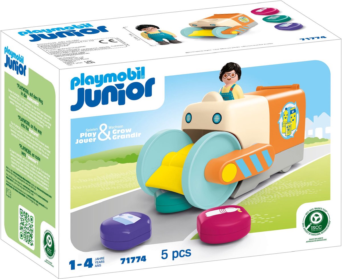 Playmobil Junior: Müllwagen schieben und greifen – 71774
