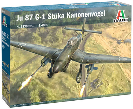 Italeri Modellbausatz Flugzeug – 2830 Junkers Ju 87 g – 1 Stück Kanonenvogel aus Kunststoff – 1:48 – Modellbau