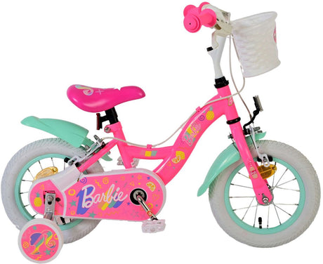 Volare Barbie Kinderfahrrad – Mädchen – 12 Zoll – Pink – zwei Handbremsen