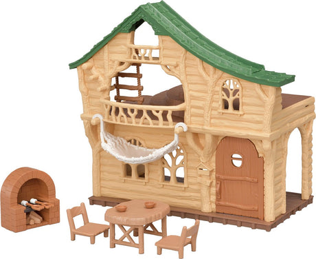 Sylvanian Family 5451 Blockhütte am See – kombinierbar mit 5450 Baumhaus (stapelbar)