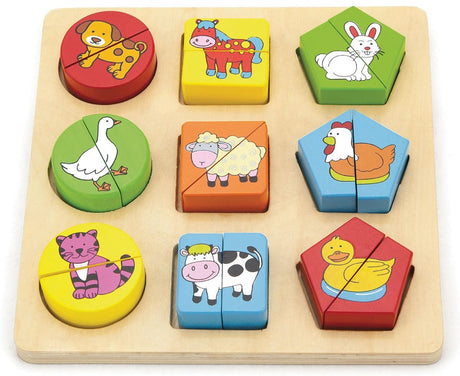 Vigatoys Viga Toys – Bauernhof-Puzzle mit geometrischen Formen