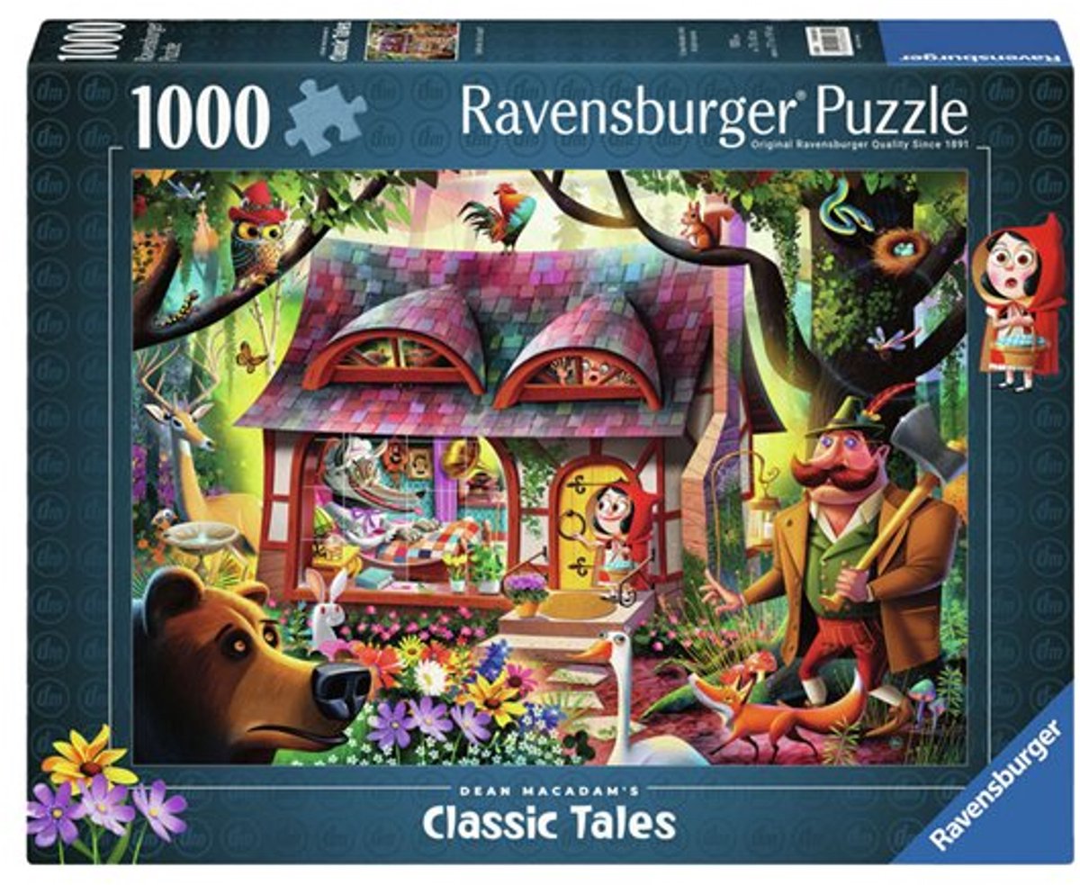 Ravensburger -Saft -Puzzle Little Red Riding Det und De Wolf, 1000st.