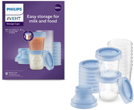 Philips Avent Aufbewahrungsbecher für Babynahrung – 180 ml – 5 Stück – scf619 05