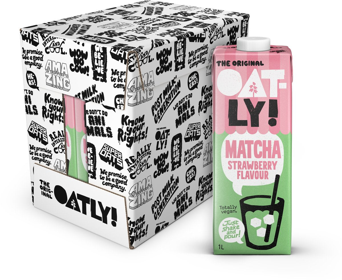 Oatly Hafer-Matcha-Erdbeere – 6 x 1l Vorteilspackung