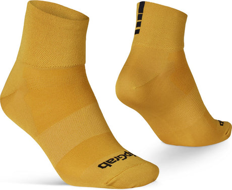 Gripgrab – leichte SL Short Performance Sommer-Radsocken 1 Paar Coolmax-Radsocken Low Cut – Senfgelb – Unisex – Größe S (38–41)