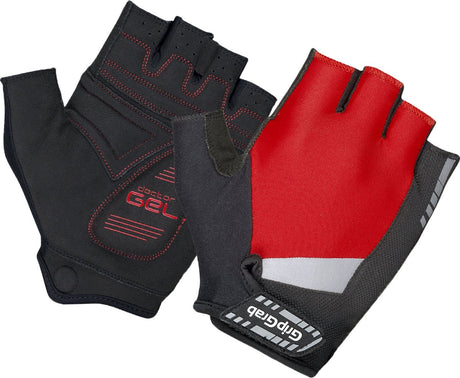 Gripgrab - Supergel gepolsterte Kurzfinger-Sommer-Fahrradhandschuhe Fahrradhandschuhe mit Polsterung - Rot - Unisex - Größe L