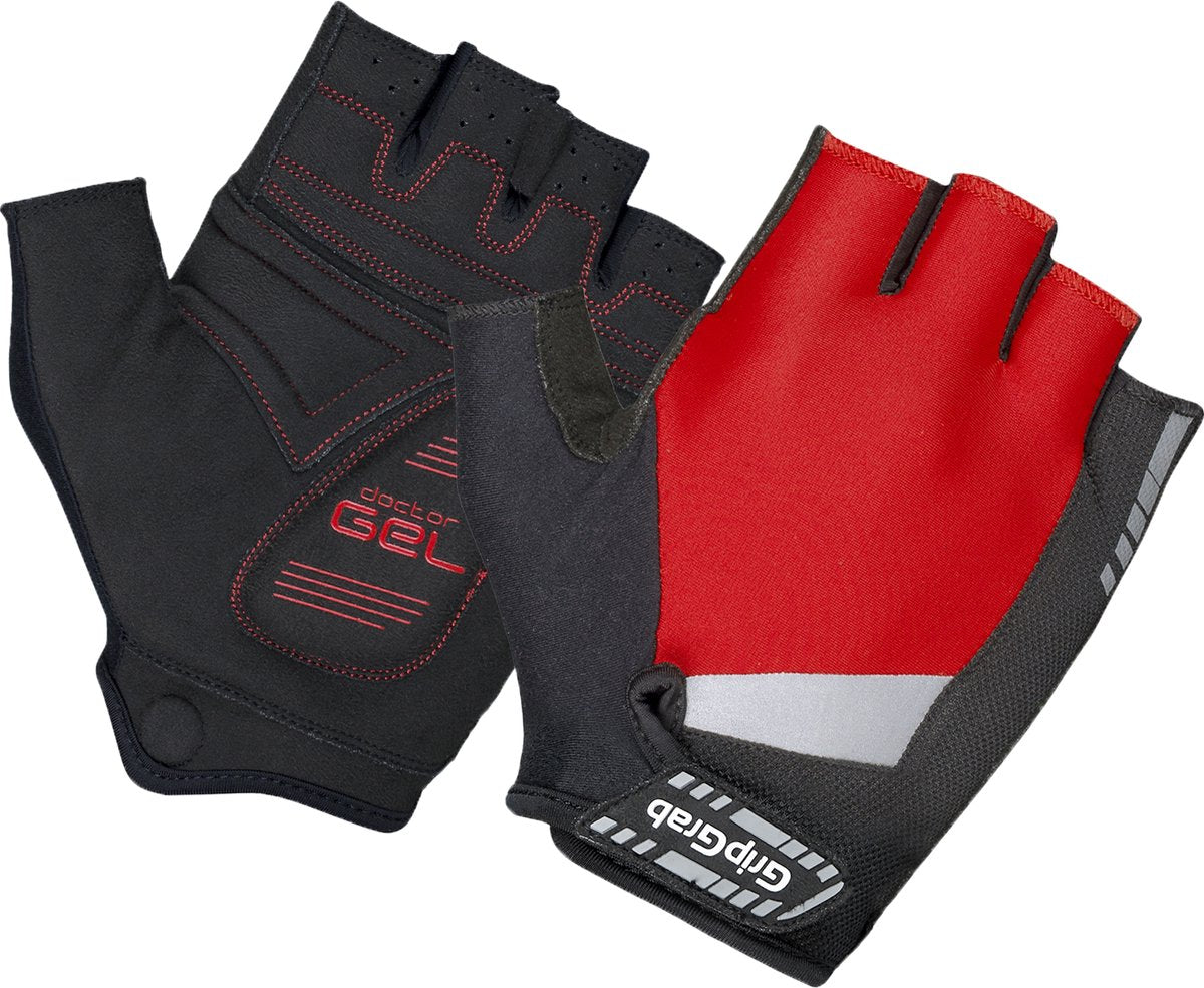 Gripgrab - Supergel gepolsterte Kurzfinger-Sommer-Fahrradhandschuhe Fahrradhandschuhe mit Polsterung - Rot - Unisex - Größe XXL