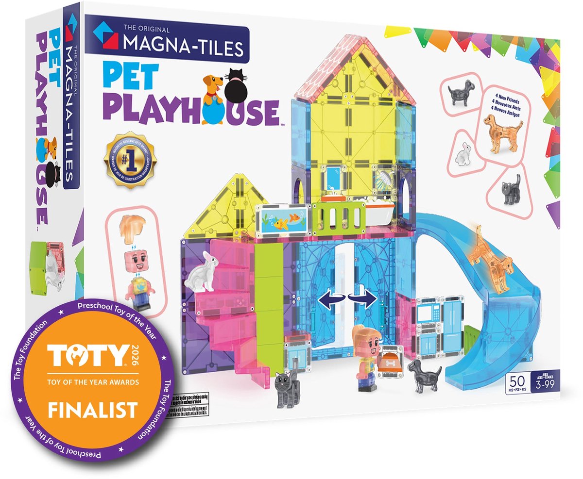 Magna-Fliesen | Haustierspielhaus 50-teiliges Set