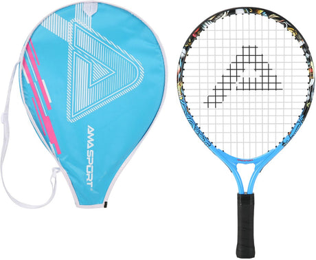 Ama Sport Kinder-Tennisschläger Graffiti Blau 25 Zoll – leichter Junior-Schläger mit Tasche – ideal für Anfänger –