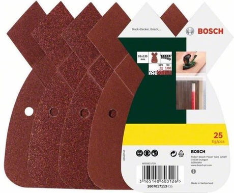 Bosch 25-teiliges Schleifblatt-Set für Multischleifer – Körnung 80; 120; 180