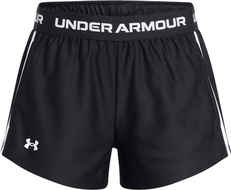 Under armour g tech play up short-blk meisjes sportbroek - zwart zwart wit