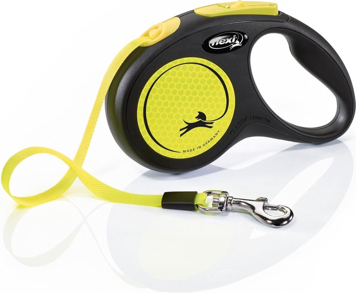 Flexi Retractable Line neues klassisches Neonband schwarz gelb