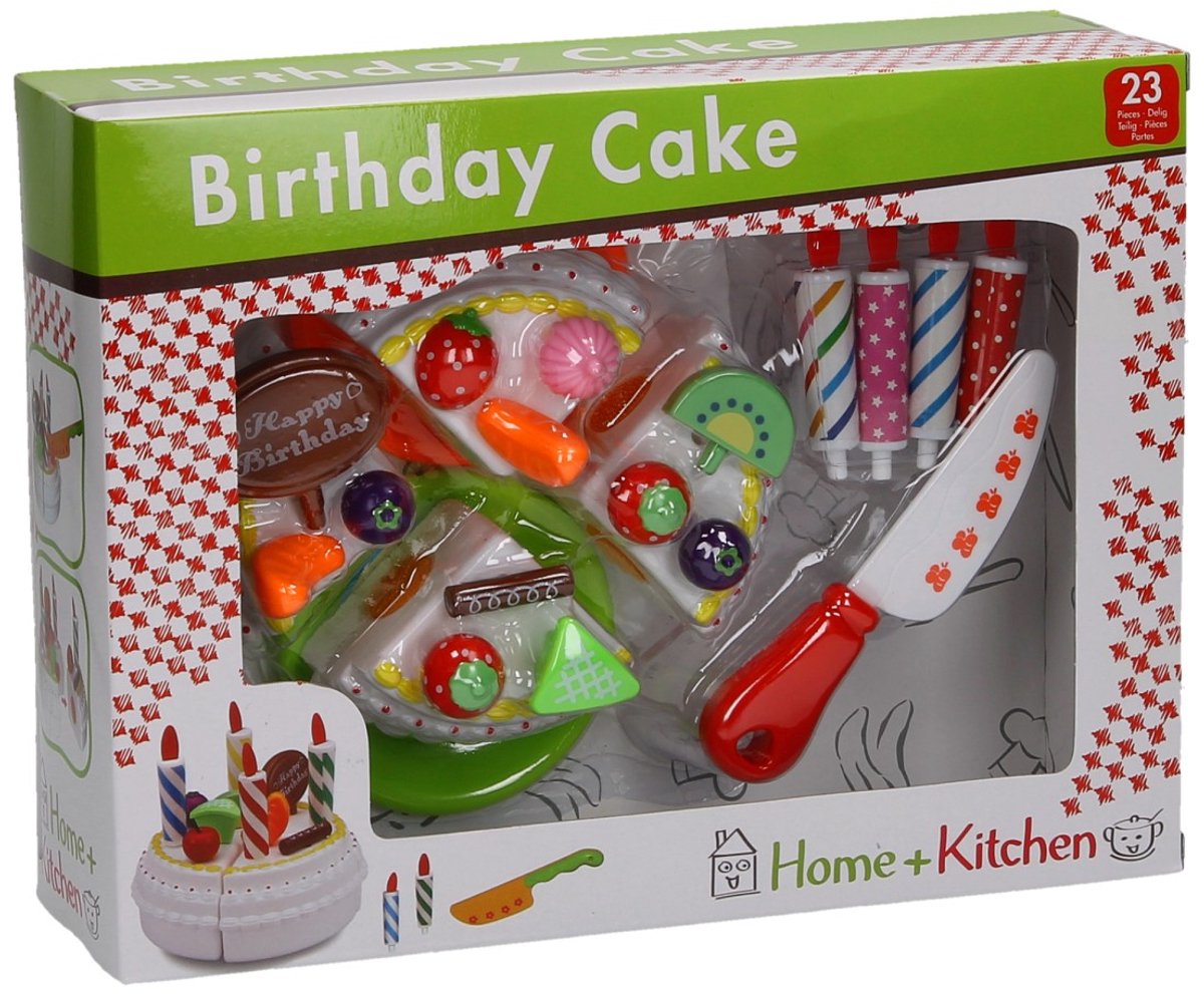 Johntoy Home and Kitchen Geburtstagstorte – Spielzeug-Essen und -Getränke – in Fensterbox