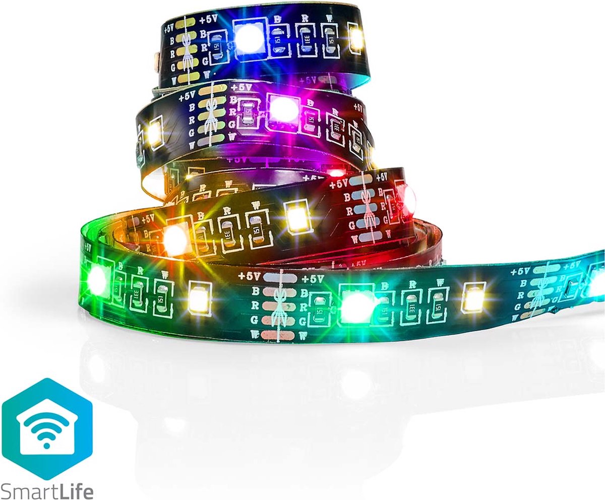 Nedis Smartlife LED-Streifen – Bluetooth – RGB-Warmweiß – SMD – 2,00 m – IP20 – 2700 – 380 lm – Android iOS