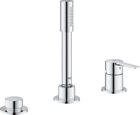 Grohe Linaere New Badewannenarmatur - Aufbauteil - Drei-Loch-Wannenrandkombination - Chrom