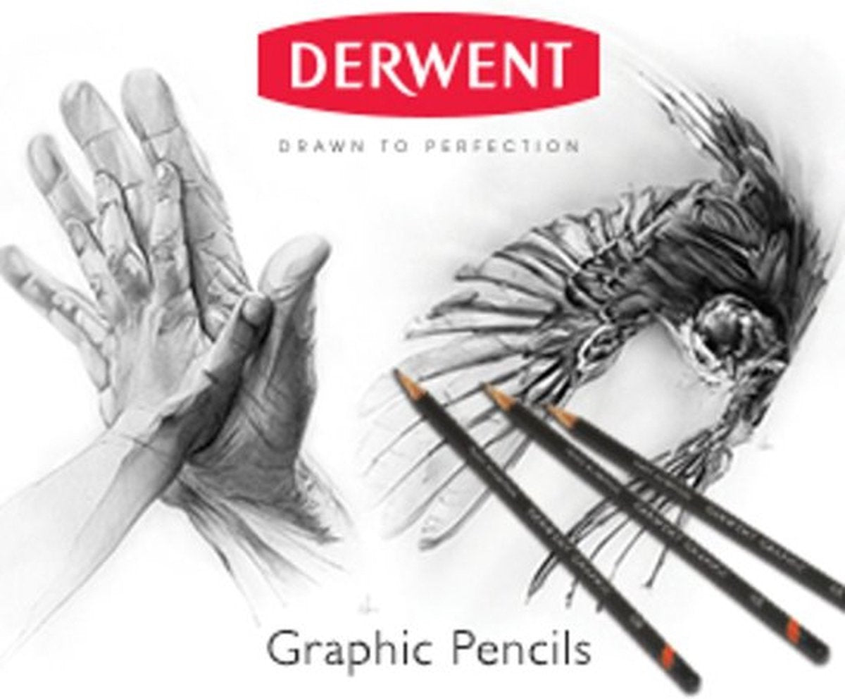Derwent Graphic Medium Bleistiftset in sortierter Dose, 12 Stück
