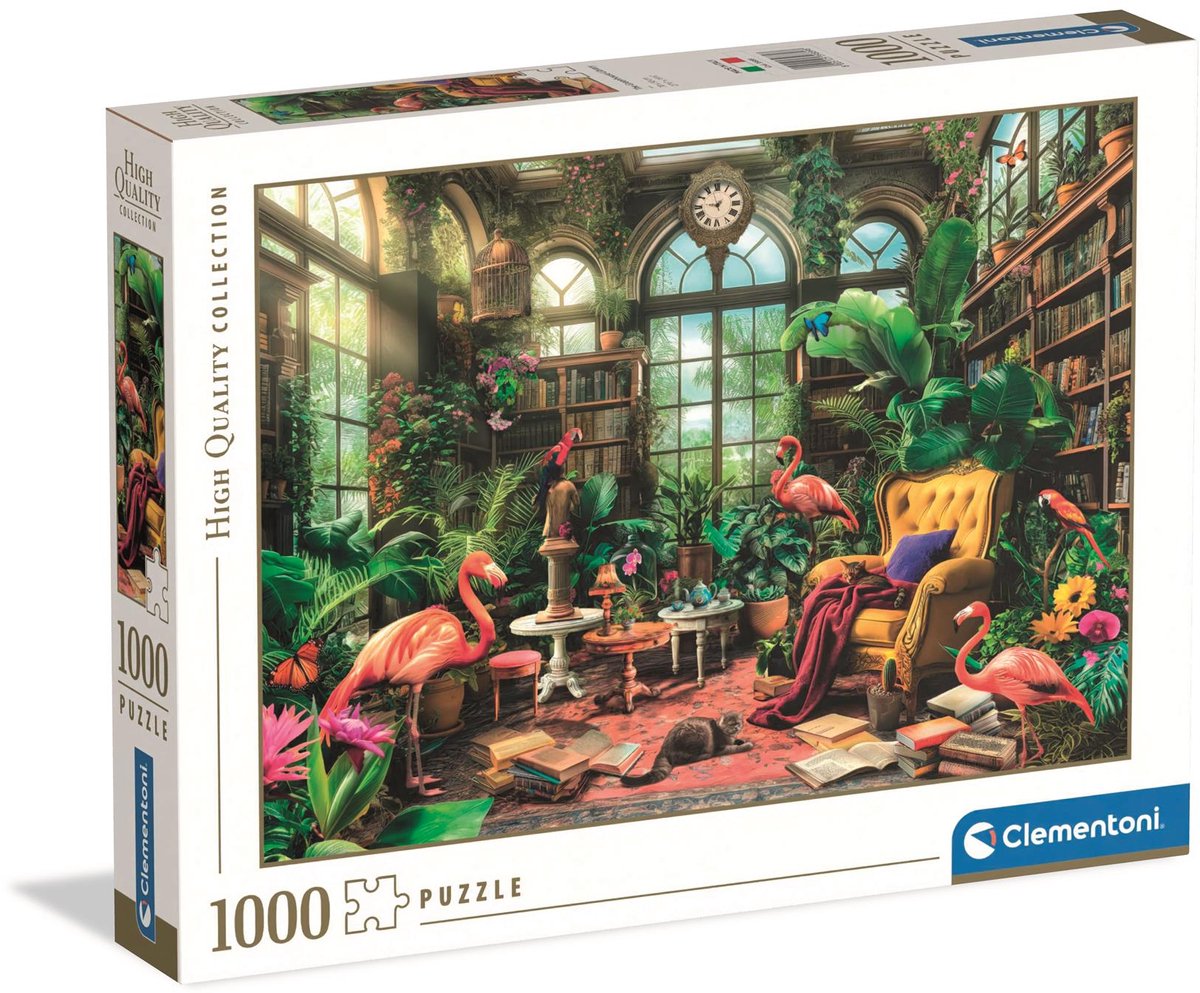 Clementoni – Puzzle – 1000 Teile – Die Gewächshausbibliothek – Puzzle für Erwachsene – hochwertige Sammlung