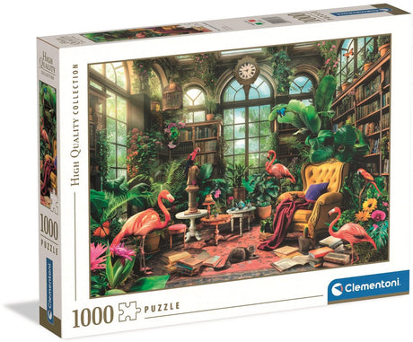 Clementoni – Puzzle – 1000 Teile – Die Gewächshausbibliothek – Puzzle für Erwachsene – hochwertige Sammlung