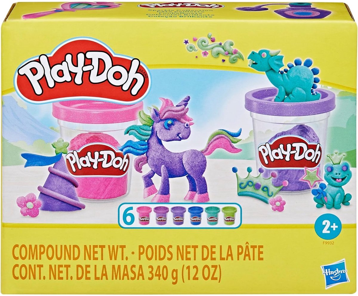 Play-Doh Sparkle Compound Collection – Modelliermasse mit Glitzer – 6 Gläser