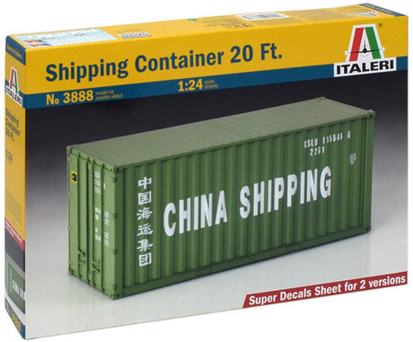 Italeri Modellbausatz Schiffe – 3888 20 Fuß Schiffscontainer aus Kunststoff – 1:24 – Modellbau