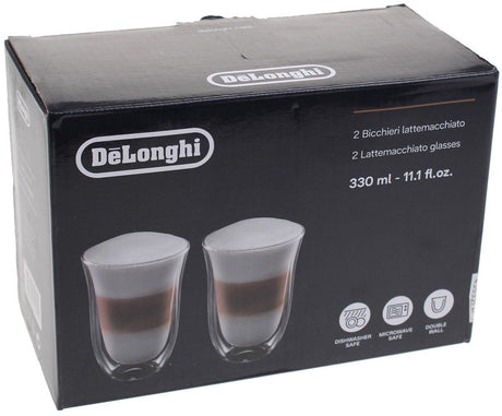 De'Longhi Delonghi Cups Double Thermo Mitt Set mit 2 Latte-Macchiato-Gläsern 5513214611