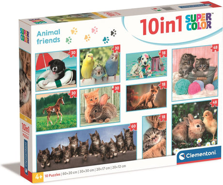 Clementoni Bein Puzzel Super Color 10in1 Tierfreunde