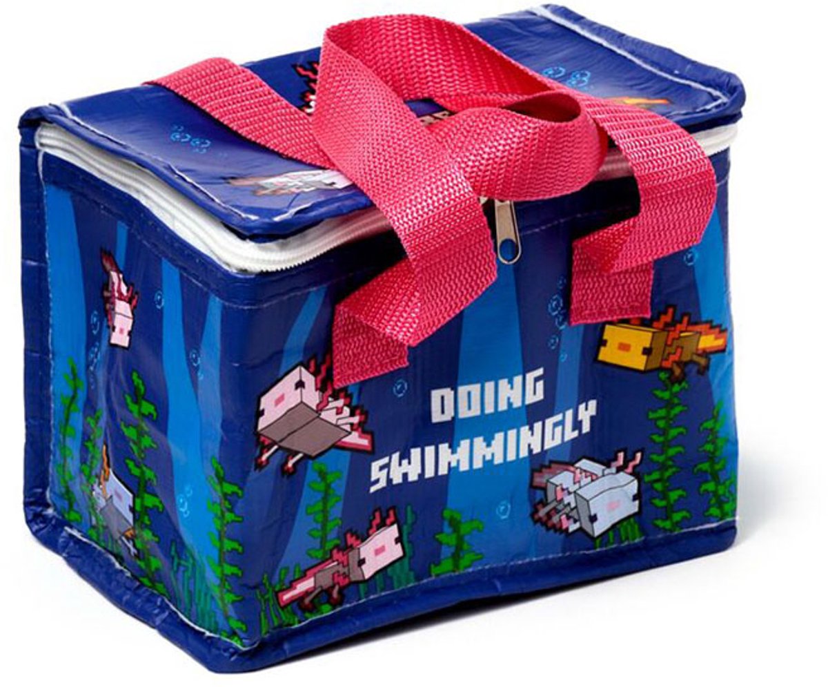 Puckator Minecraft Axolotl Rpet robuste Kühltasche Lunchtasche