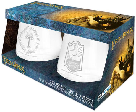Der Herr der Ringe-Set mit 2 Brillen – Tänzelndes Pony und Gondor, Unisex-Brillenset – transparent – Standard