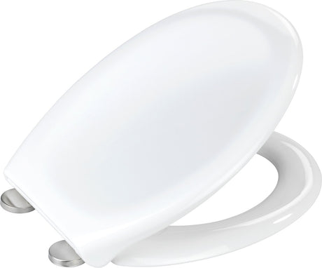 Wenko WC-Sitz iOS – Thermoplast weiß – Easy-Close-Soft-Close-Verschluss – Fix-Clip-Befestigung aus Edelstahl – WC-Sitz – WC-Sitz – weiß