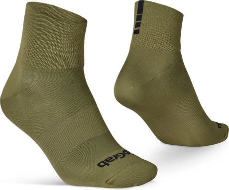Gripgrab – leichte SL Short Performance Sommer-Radsocken 1 Paar Coolmax-Radsocken mit niedrigem Schnitt – Olivgrün – Unisex – Größe XS (35–38)
