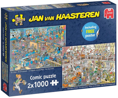 Jan van Haasteren – Die Renovierung des Baumarkts – 2x1000 Teile Puzzle – Puzzle