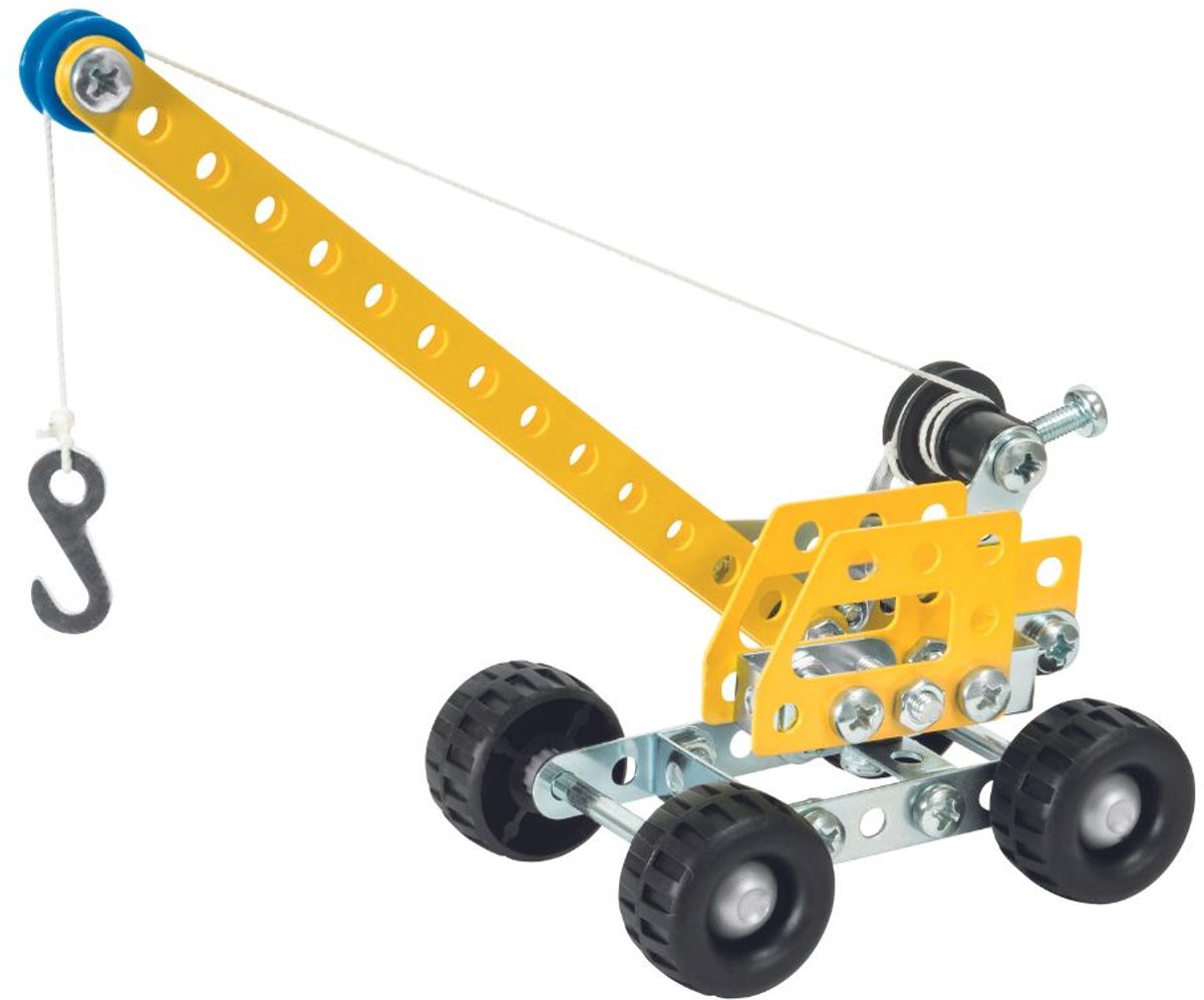 Eitech® Baukasten – Mini-Kran-Baukasten – 73-teilig – Metallbaukasten mit Werkzeug – Konstruktionsspielzeug – ab 6 Jahren