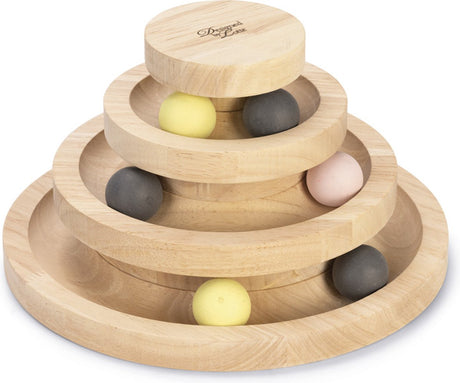 Designed by lotte speeltoren mia - kattenspeelgoed - hout - bruin - 26x26x14,5 cm