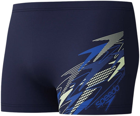 Speedo Medley Logo Aqua kurze Sport-Badehose für Herren – Marineblau