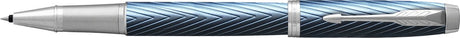 Parker im Premium Tintenroller | blaugrau mit Chromdetail | feine Feder mit schwarzer Tinte | Geschenkbox