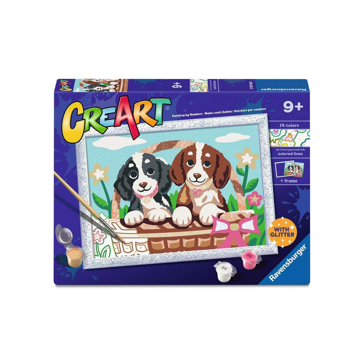 Ravensburger stellt Hunde in einem Korb her