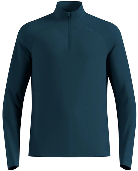 Odlo essential ceramiwarm sweatshirt met halve rits blauw l man l